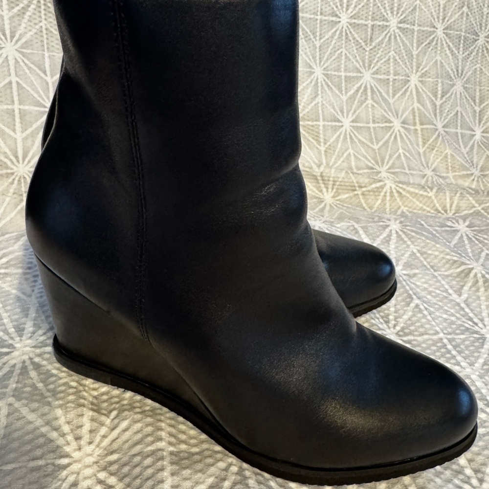 Naturalizer Black Ankle Wedge Booties